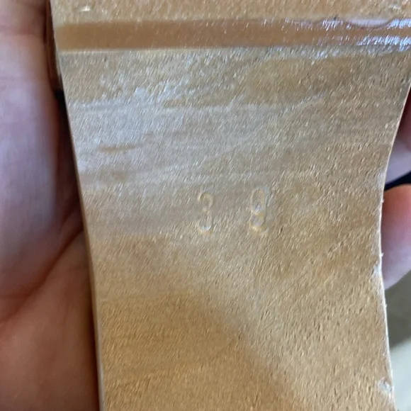 Tan and Brown Leather Mules with Block Heel - Picture 2 of 7